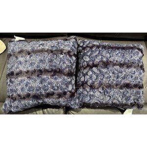 Set of 2 Dennis Basso Faux Fur Pillows Purple New